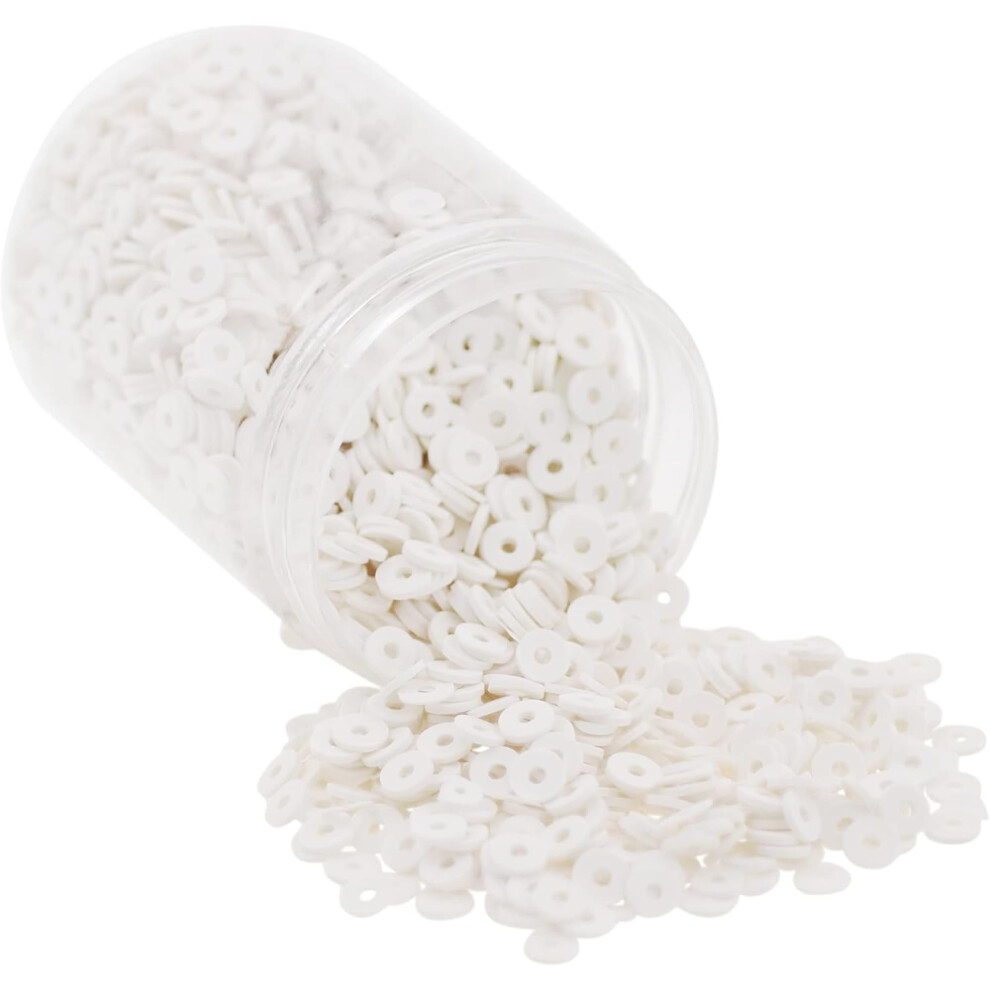 Mandala Crafts 4 Mm Wei E Polymer-Tonperlen-Set 6000 Wei E Heishi-Perlen Zur Schmuckherstellung, Freundschaftsarmb Nder, Diy-Bastelarbeiten-image