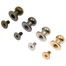 Kyuionty 60 sets Chicago 8 mm ronde kop knop kruiskopschroef klinknagel 4 kleuren lederen klinknagels ambachtelijke riem voor doe-het-zelf leer ambac