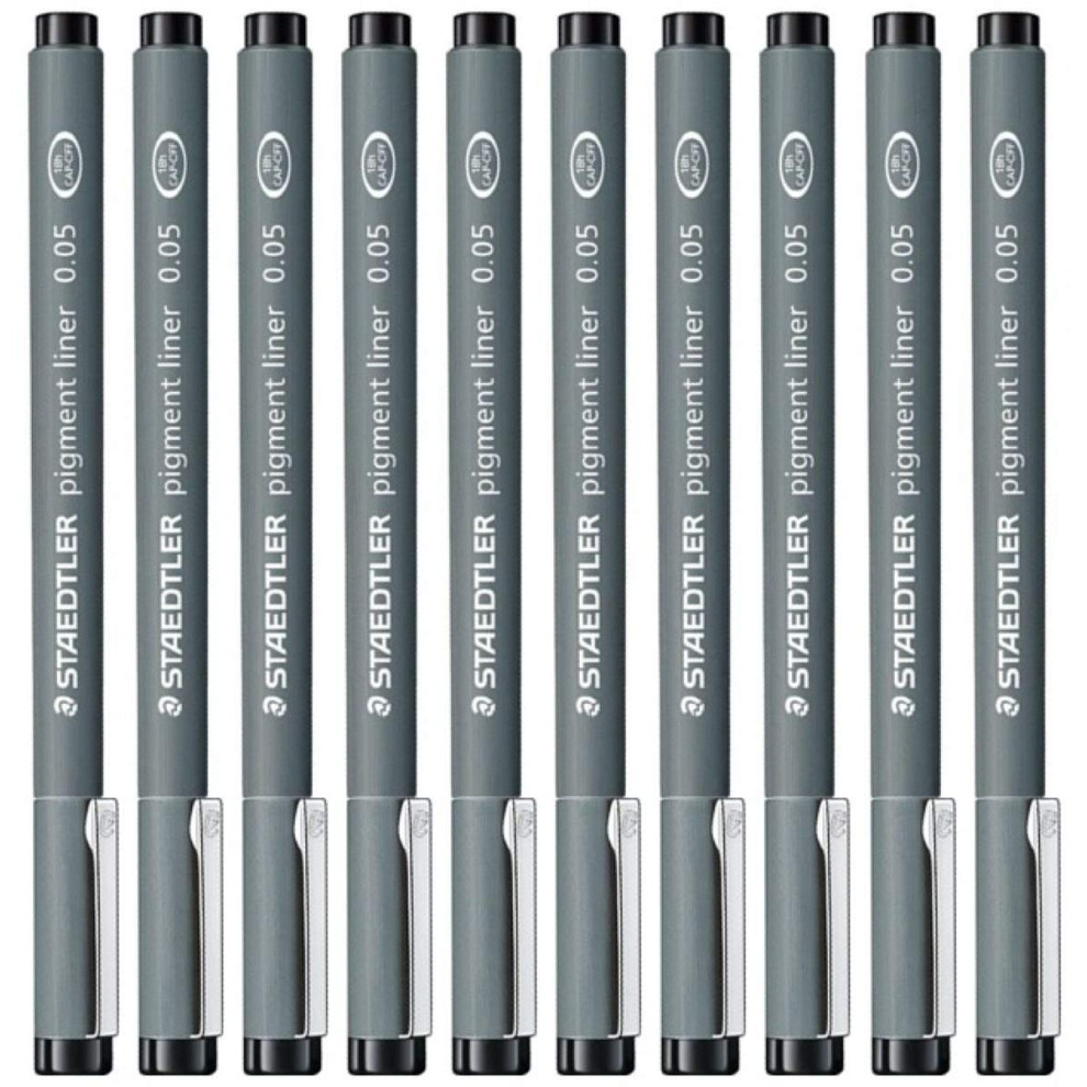 Staedtler 0.05 Mm Pigment Liner Fineliner Sketching Drawing Drafting Pens Pack Of 10