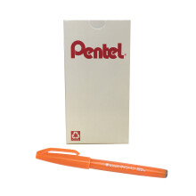 Pentel Arts Sign Pen Touch Fude Brush Tip Oranje inktdoos van 12 (SES15C-F)