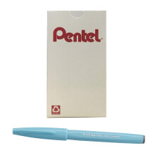 Pentel Arts Sign Pen Brush Pale Blue Ink Box med 12 pennor