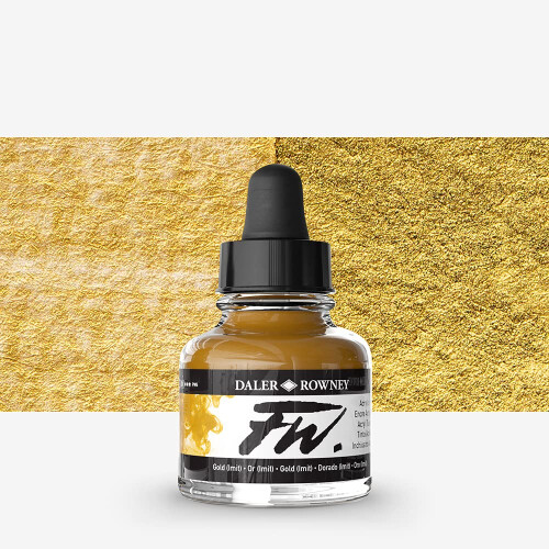 Ακρυλικό μελάνι Daler Rowney FW Artists 29,5 ml σε δοχείο - Χρυσή απόχρωση