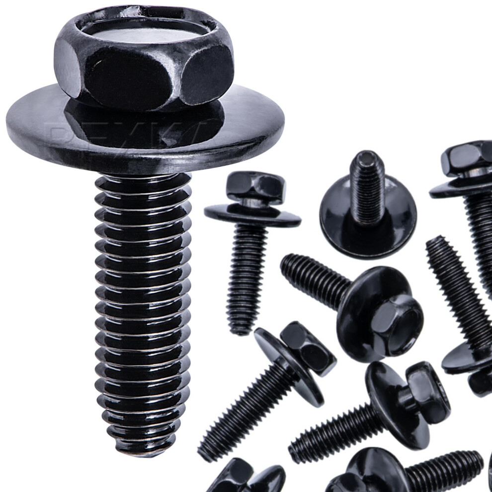 Rexka 10Pcs M6 1.0 X 25Mm Metric Hex Head Sems Bolts Body Bolts Screw Compatible With Gmc Buick Chevrolet Cadillac 11503834 20351035 643375932738