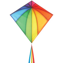 In the Breeze 3505 - Rainbow Stained Glass 30-inch Diamond - Colorful Easy-Flying Kite with Included Kite Line and Bag