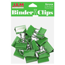 JAM PAPER Kleurrijke Binderclips - Medium - 1 1/4 Inch (32 mm) - Groene Binderclips - 15/st