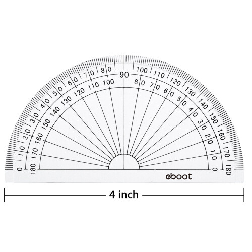 eBoot 20 Pack Plastic Protractor  180 Degrees Protractor for Angle Measurement Student Math  4 Inches  Clear 2