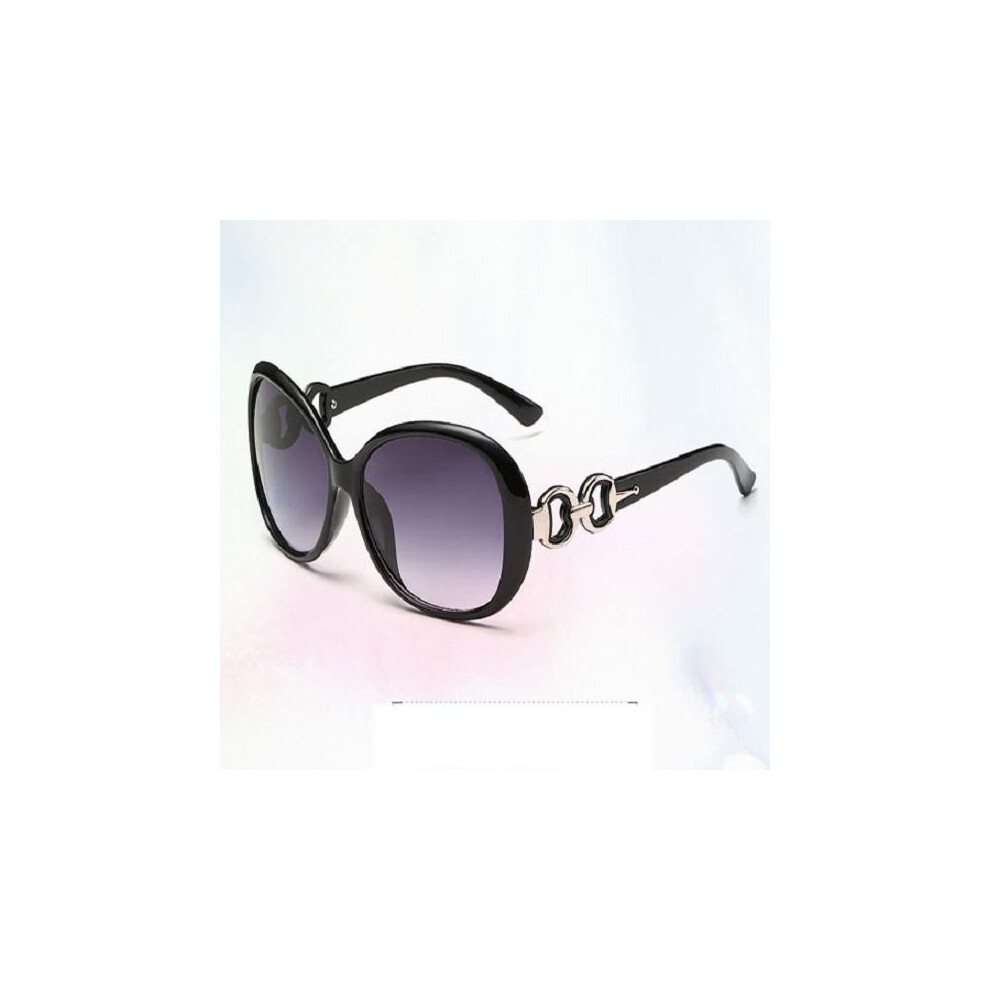 (black) Retro Sunglasses Eyewear Vintage Oversized Women Frame Shades