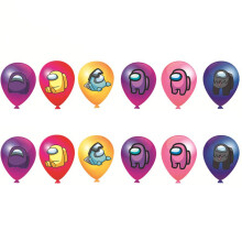 (12pcs) Among Us 12pcs Latex Balloons For Kids Birthday Party Baby Decor Shower 12in