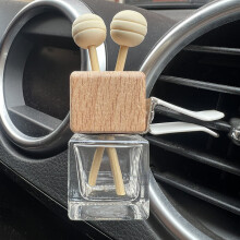 Glass Square Car Aromatherapy Bottle Air Outlet Clamp Glass Decoration Empty