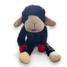 Multipet 14"""" Black Lamb Chop Plush Dog Toy with Squeaker - Soft and Durable Pet Companion