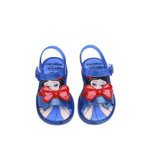 (Blue, US9=EU25/26=Insole Length16cm) Mini Snow Melissa White Girls Sandals Princess Jelly Shoes Bow Slippers Kids