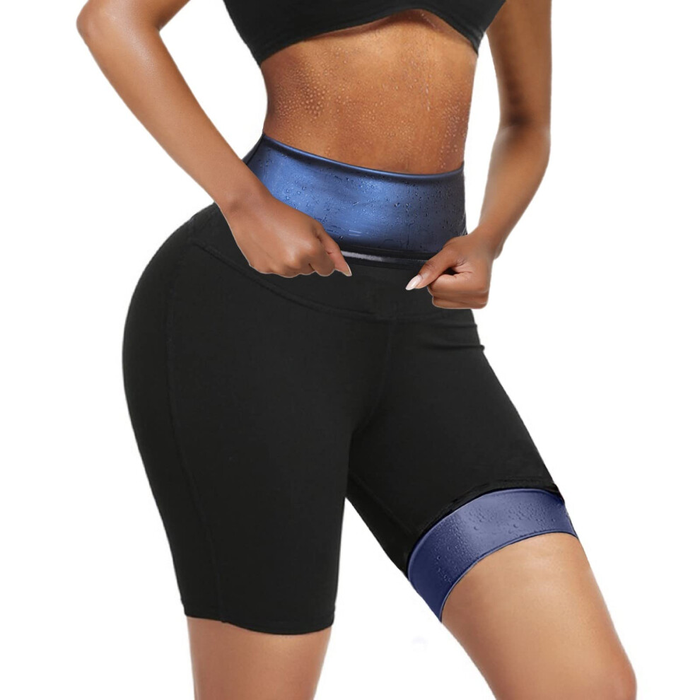 Huiming Short de sudation pour femme, legging amincissant, compression, entra   nement, thermo-chauffant, taille haute, amincissant, modelant le co