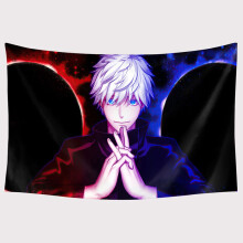 (RedPurple, 230x150cm-90.55x59.06in) Kaisen Jujutsu Anime Tapestry Wall Hanging Cloth Background Home Decor Backdrop
