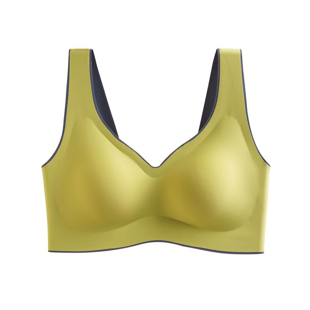 (Green, L) Woman Bra Sports High Impact Pushup Bra Crop Top Sexy Beautiful Vest Back Yoga
