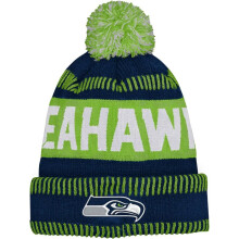 OUTERSTUFF NFL Kids Youth 8-20 Tall Size Color Logotipo Primario Tecnologa Sports Sports Bur clima fro Ftbol Pom gorro - Seattle Seahawks