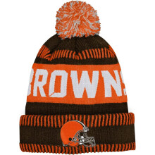 Outerstuff NFL Kinder/Jugendliche 8   20 Einheitsgr   sse, Teamfarbe, Primarlogo, offizielles Sports Tech-Strick-Football-Beanie mit Bommel, Cleveland