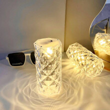 Atmosphere Crystal Rose Night Light Table Lamp Bedroom Decor Girl Gift Romantic