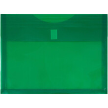 Buste di espansione in plastica in jam con chiusura a gancio e loop - Opuscolo di lettere - 9 3/4 x 13 con espansione da 1 pollice - verde - 3/pacche