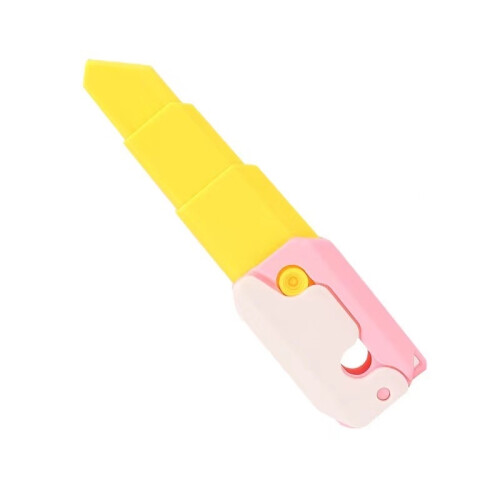 (Yellow) Radish Gravity Knife Retractable Knife Extended Edition Decompression Toy Gift