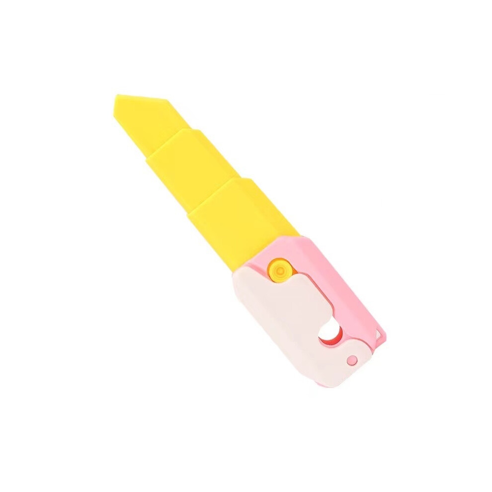 (Yellow) Radish Gravity Knife Retractable Knife Extended Edition Decompression Toy Gift