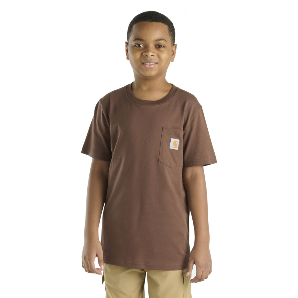 Carhartt Unisex-Kid's Short Sleeve Pocket T-Shirt  Med Brown
