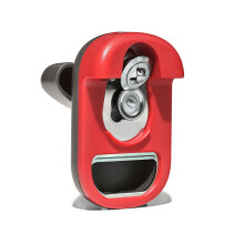 Ouvre-bo te compact pour cuisine d'ext rieur OXO avec d capsuleur int gr , rouge/gris