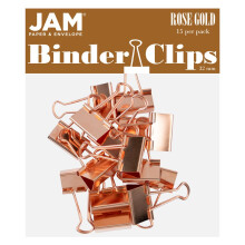 JAM PAPER Kleurrijke Binderclips - Medium - 1 1/4 Inch (32 mm) - Roségouden Binderclips - 15/stuk