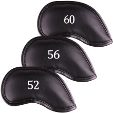 Premium Magnetic Leather Wedge Club Head Covers Set of 3 Fits Most Clubs Embroidered Club Label on Both Sides of Club Head Cover (Numeric)