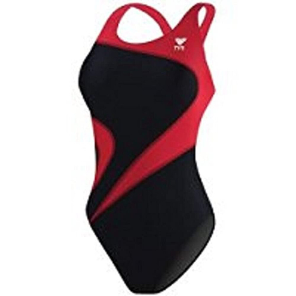 TYR Women's Standard Alliance T-Splice Maxfit Swimsuit  Black/Red  30