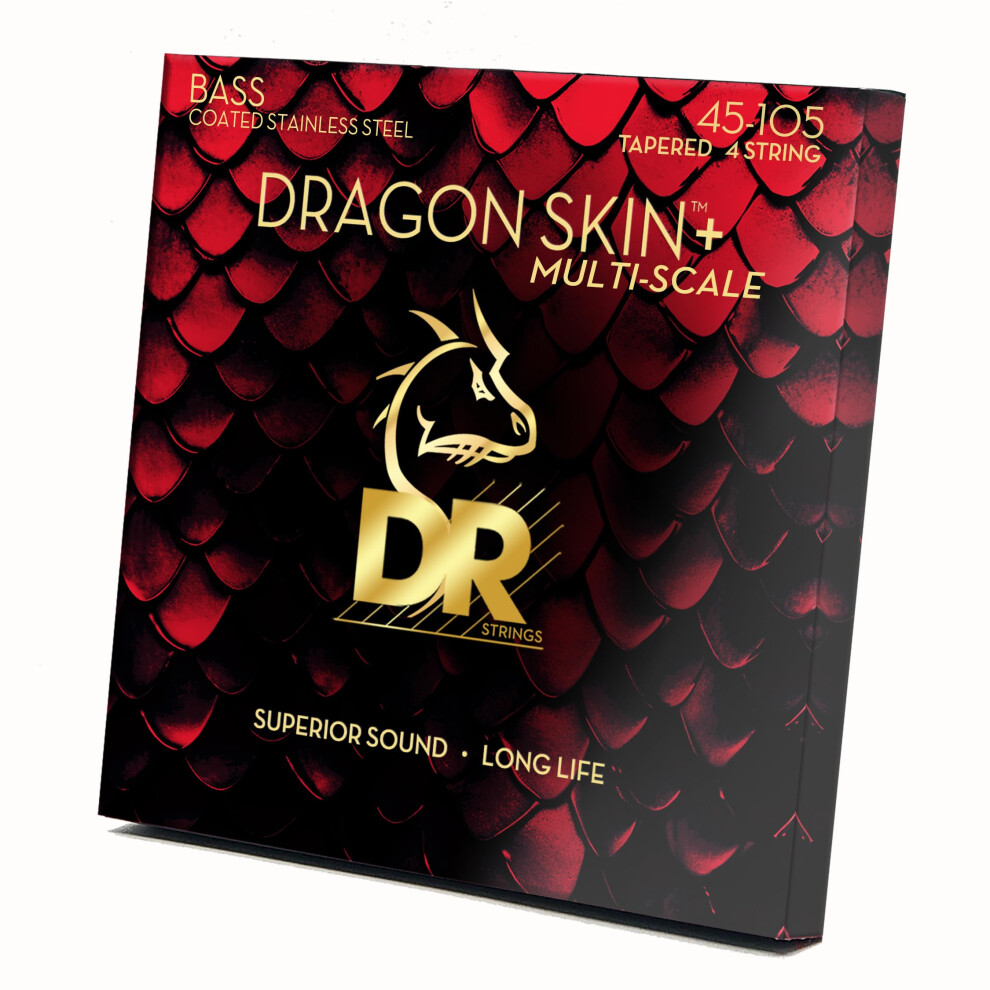 Dragon Skin+ - Corde Per Basso In Acciaio Inox Rivestite - DBSM-45 - Suono Superiore Con Sensazione Confortevole E Lunga Durata: Multi-Scale Medium 45-105-image