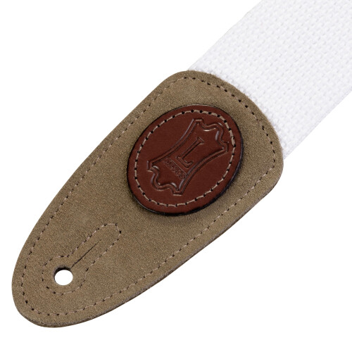 Levy's Leathers 2 Tracolla per chitarra in cotone bianco 1