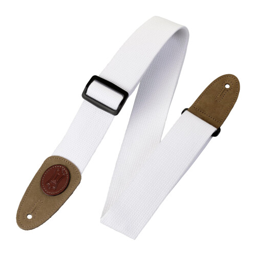 Levy's Leathers 2 Tracolla per chitarra in cotone bianco