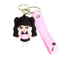 (LISA) Blackpink Silicone Keychain Pendants Key Chain Holder Car Accessory Fans Gifts