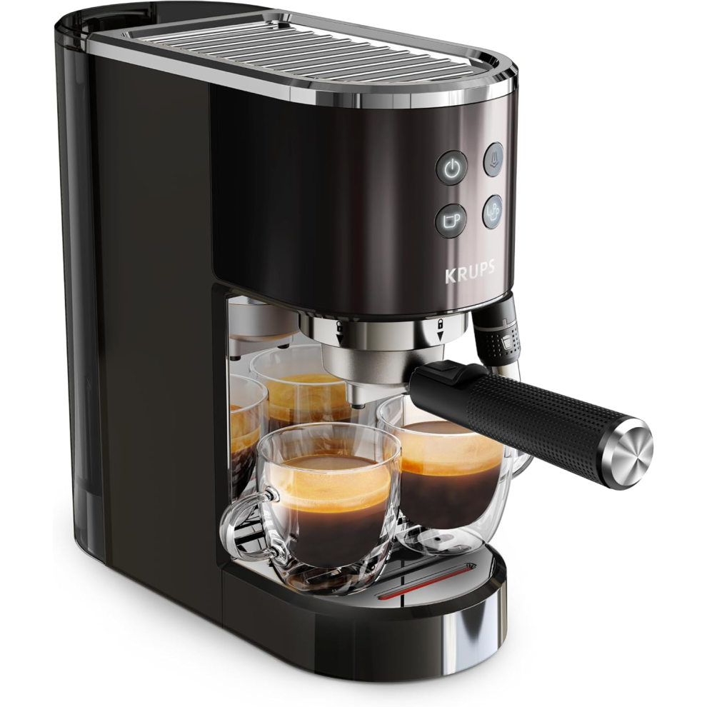 Krups Virtuoso Pump Espresso Machine Black Stainless Steel