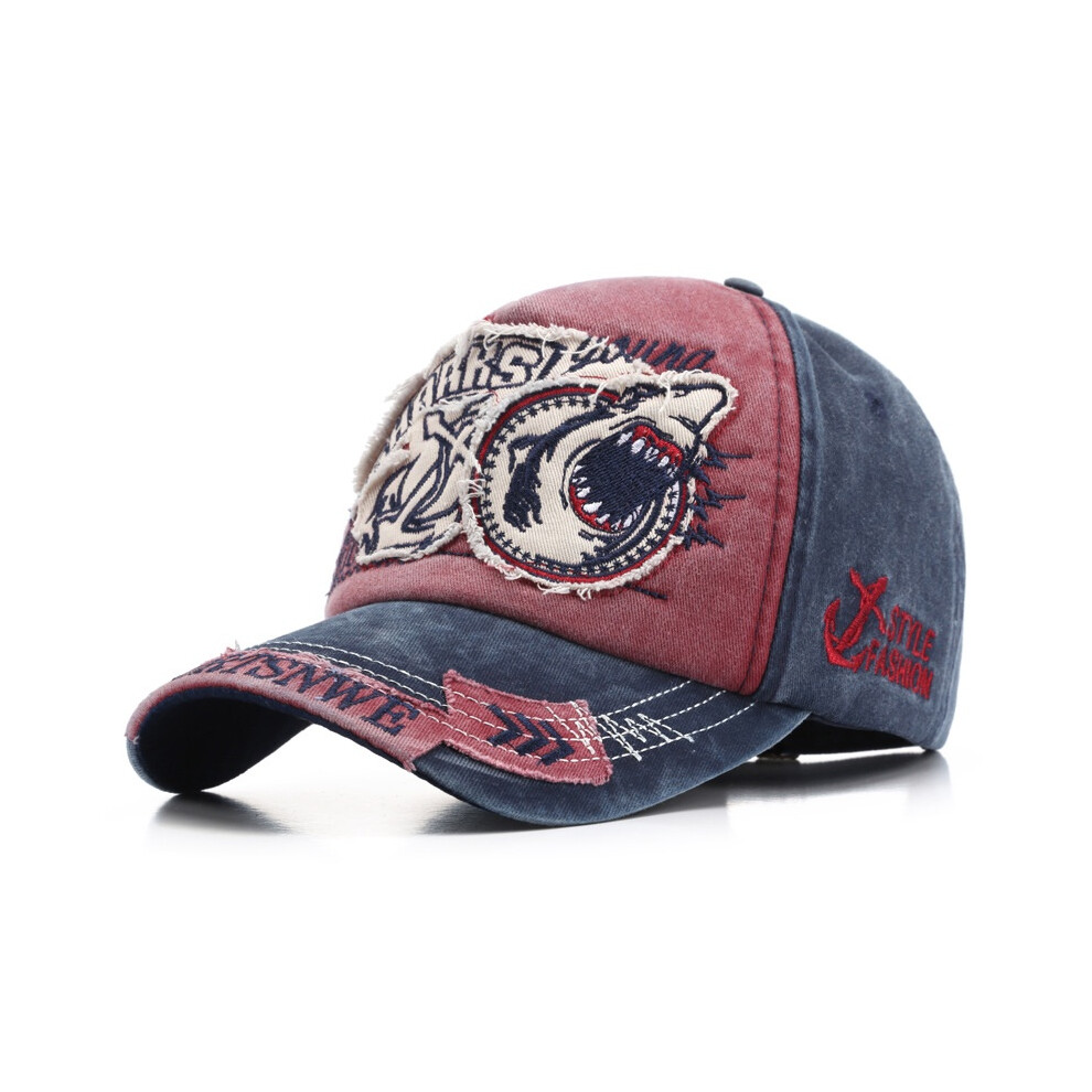 (WineRed) Vintage Embroidered Baseball Cowboy Cap Sun Protection Hat Running Gift Fishing