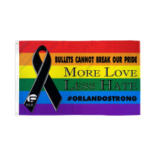 AZ FLAG - Rainbow Black Ribbon Flag - 3x5 Ft - 100D Polyester More Love Less Hate Banner with Two Metal Grommets - Fade Resistant - Vivid Colors - 3'