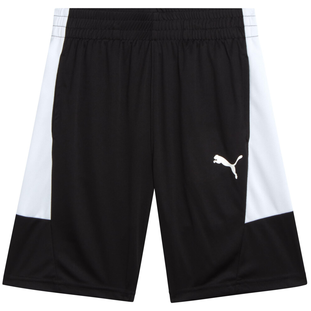 PUMA Boys' Active Shorts - Athletic Interlock Performance Breathable Quick Dry Basketball Shorts for Boys (Sizes: 4-20)  Size 5  Puma Black