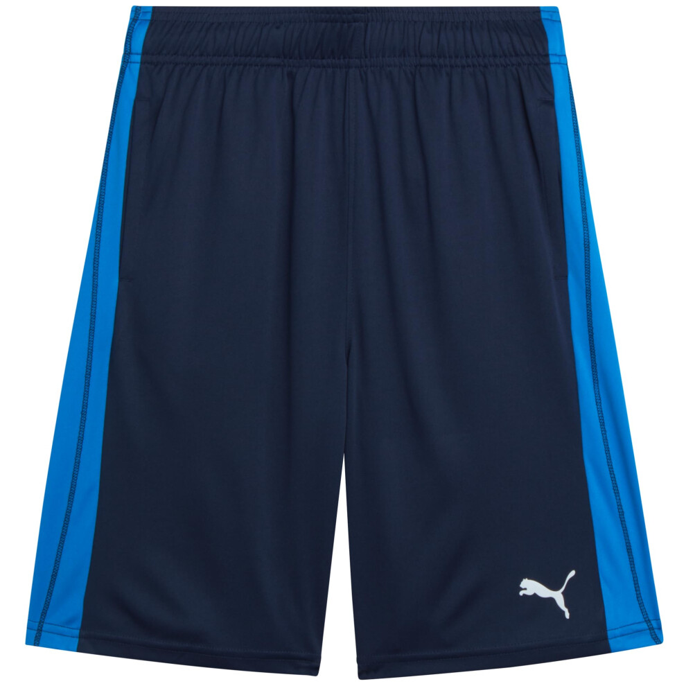 PUMA Boys' Active Shorts - Athletic Interlock Performance Breathable Quick Dry Basketball Shorts for Boys (Sizes: 4-20)  Size 8  Navy