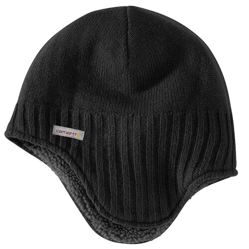 Carhartt Carhartt Knit Sherpa Lined Earflap Hat Black