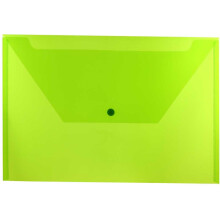 JAM PAPER Buste di plastica con chiusura a scatto - Libretto legale - 9 3/4 x 14 1/2 - Verde lime - Confezione da 3