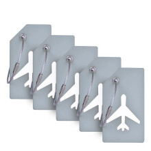 5-pack siliconen bagagelabel met naam-ID-kaart, perfect om snel bagagekoffers van Ovener te vinden (grijs)