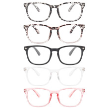 Migsir 6 Pack Blue Light Blokerende briller til computerspil Fashion Fake Anti Eye Strain EyeGlasses for Women Men (A1 5 Pack Mix)