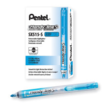 Pentel Handy-Line S Retractable and Refillable Chisel Tip Highlighter Sky Blue Ink Box of 12 (SXS15-S)