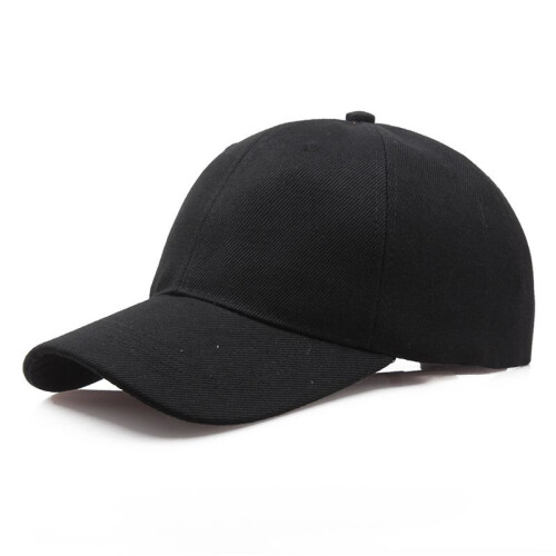 (Black) Cap Plain Baseball Strapback Adjustable Solid Blank Hat Men Caps Women Visor