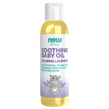 NOW Foods Baby  Soothing Baby Oil  Calming Lavender  No Artificial Fragrance  Parabens  Phthalates  or Petrolatum  4-Ounce
