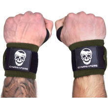 Gymreapers Wrist Wraps Weightlifting - Stiff Heavy Duty 18 inch Wraps With Thick Thumb Loop For Powerlifting Bodybuilding Cross Training & Hea