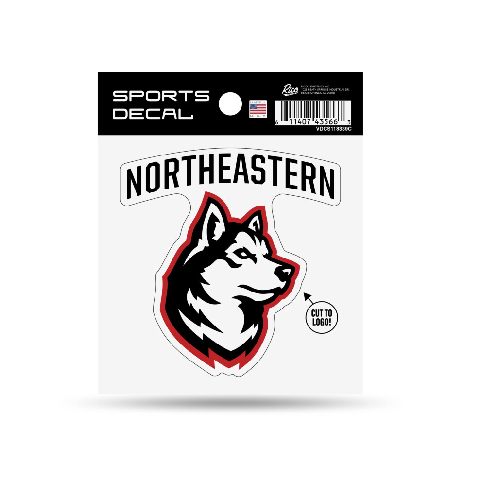 Rico Industries Ncaa Northeastern Huskies Primary Logo Husky Head 4"""" X 4"""" Sports Decal 611407299678