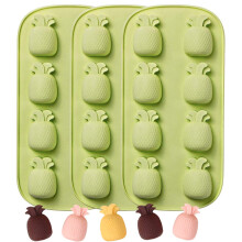 Webake Silicone Molds Funny Pineapple for Ice Cube Trays Chocolate Candy Crayon Keto Fat Bomb Cake Decoration 8 Cavity Pack of 3