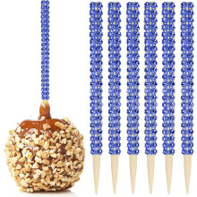 32 stuks bling snoep appel bamboestokken karamel appel houten puntige spiesjes met strass diamant gaas wrap fruittraktaties pop december voor dessert