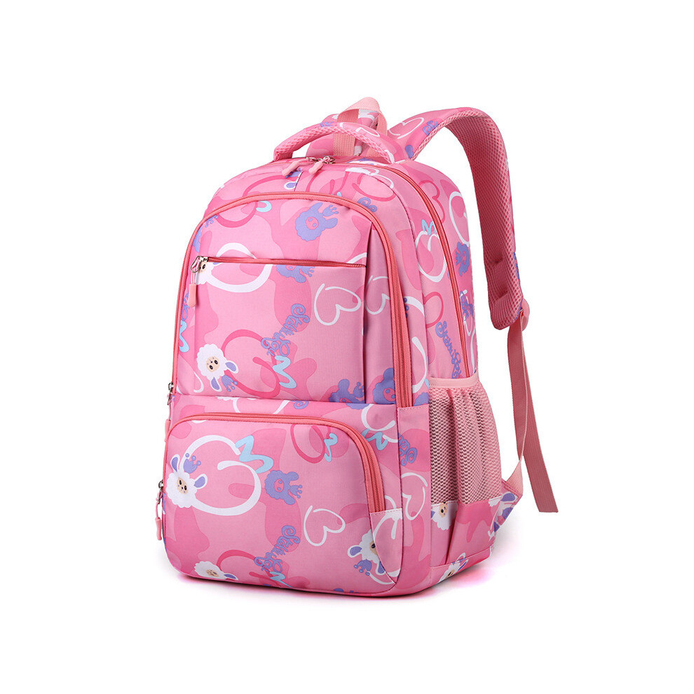 (Pink) Student Schoolbag Children Breathable Durable Cute Casual Adjustable Backpack